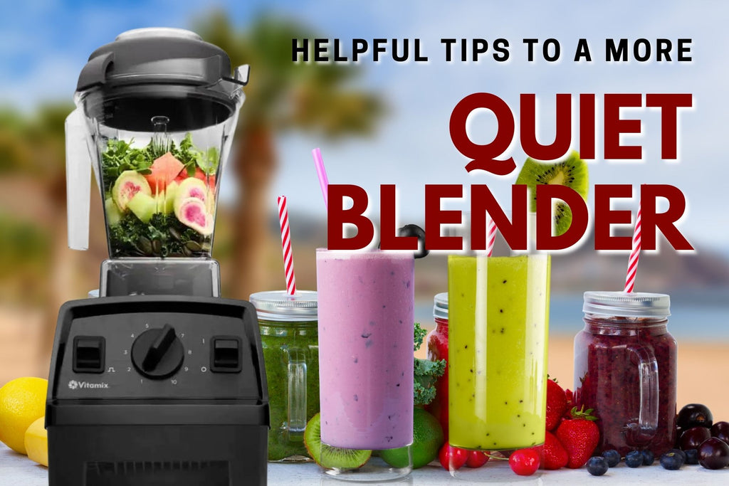 vitamix blender with veggies and smoothies